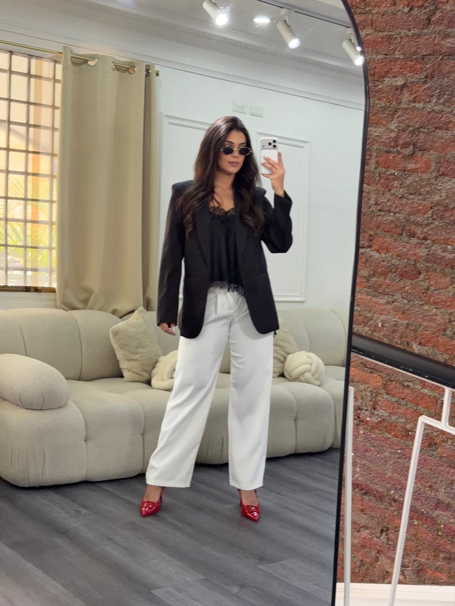 Blusa satinada asimétrica