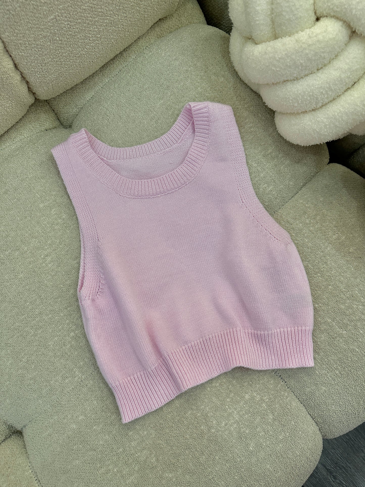 Top tejido punto canalé