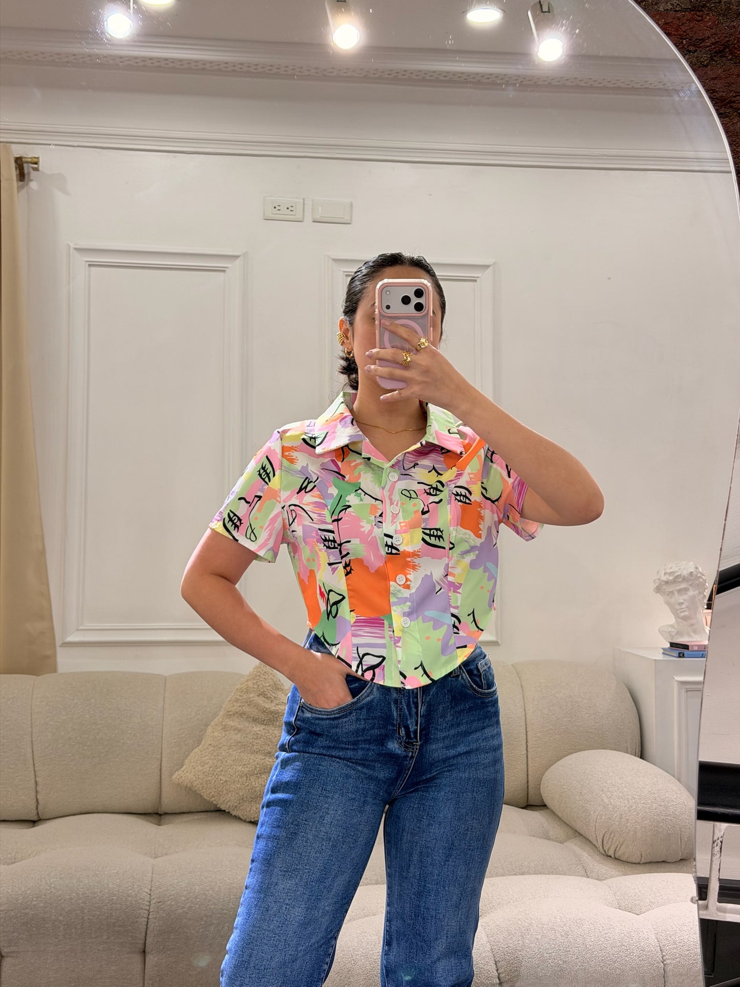 Crop estilo camisa