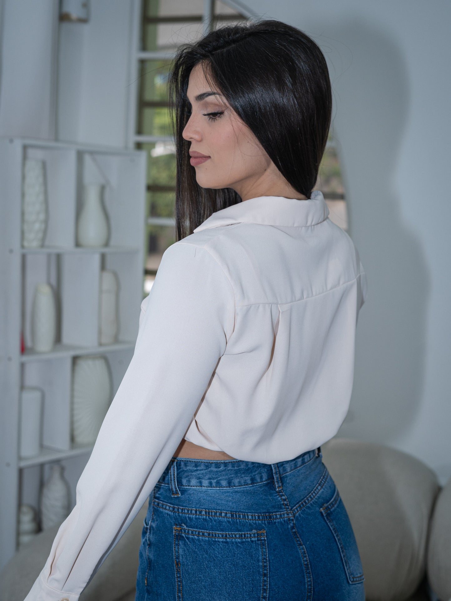 Crop casual beige