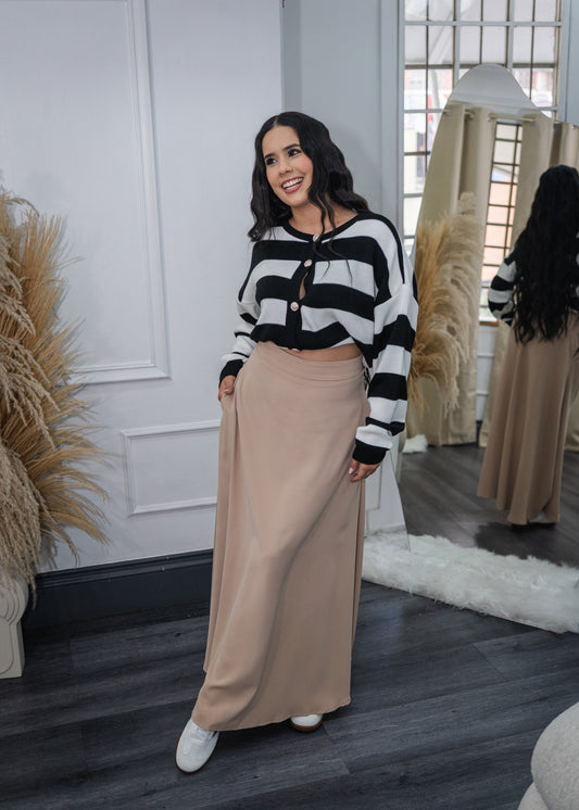 Maxi falda con bolsillos