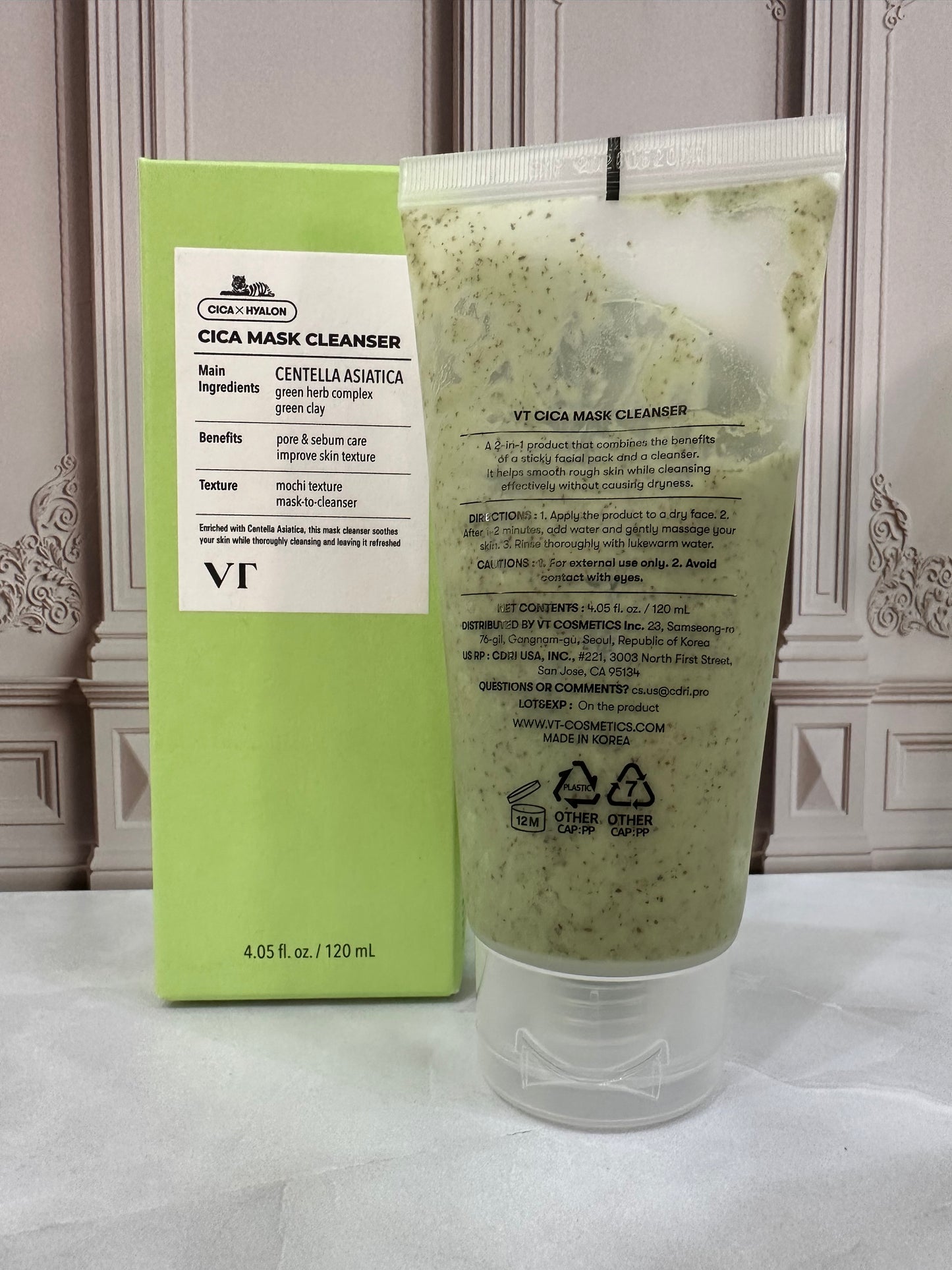 VT COSMETICS CICA - Limpiador facial 2 en 1, mascarilla de arcilla