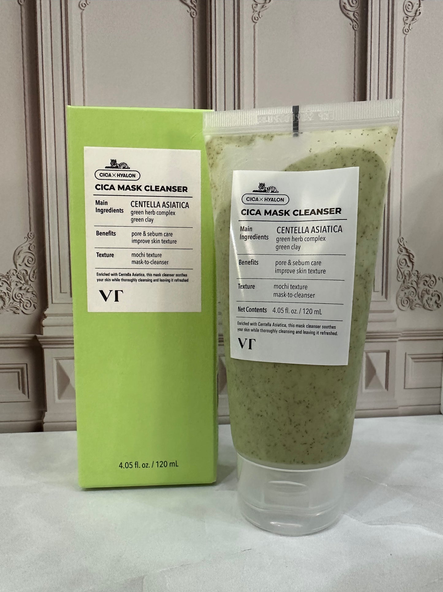 VT COSMETICS CICA - Limpiador facial 2 en 1, mascarilla de arcilla