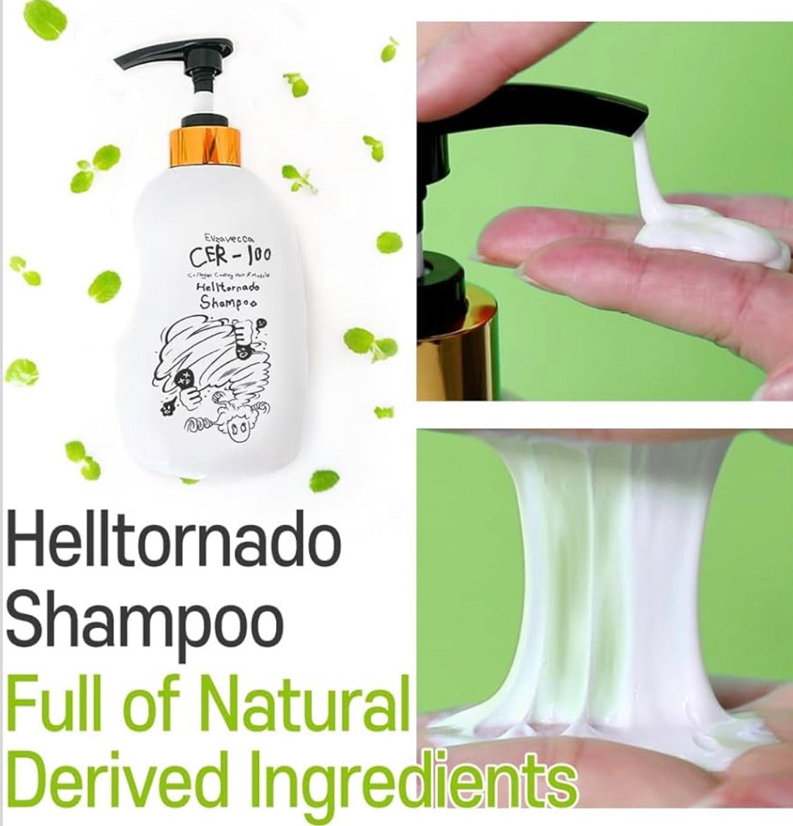 Elizavecca CER-100 Recubrimiento de colágeno para cabello A+ Muscle Hell-Tornado Shampoo