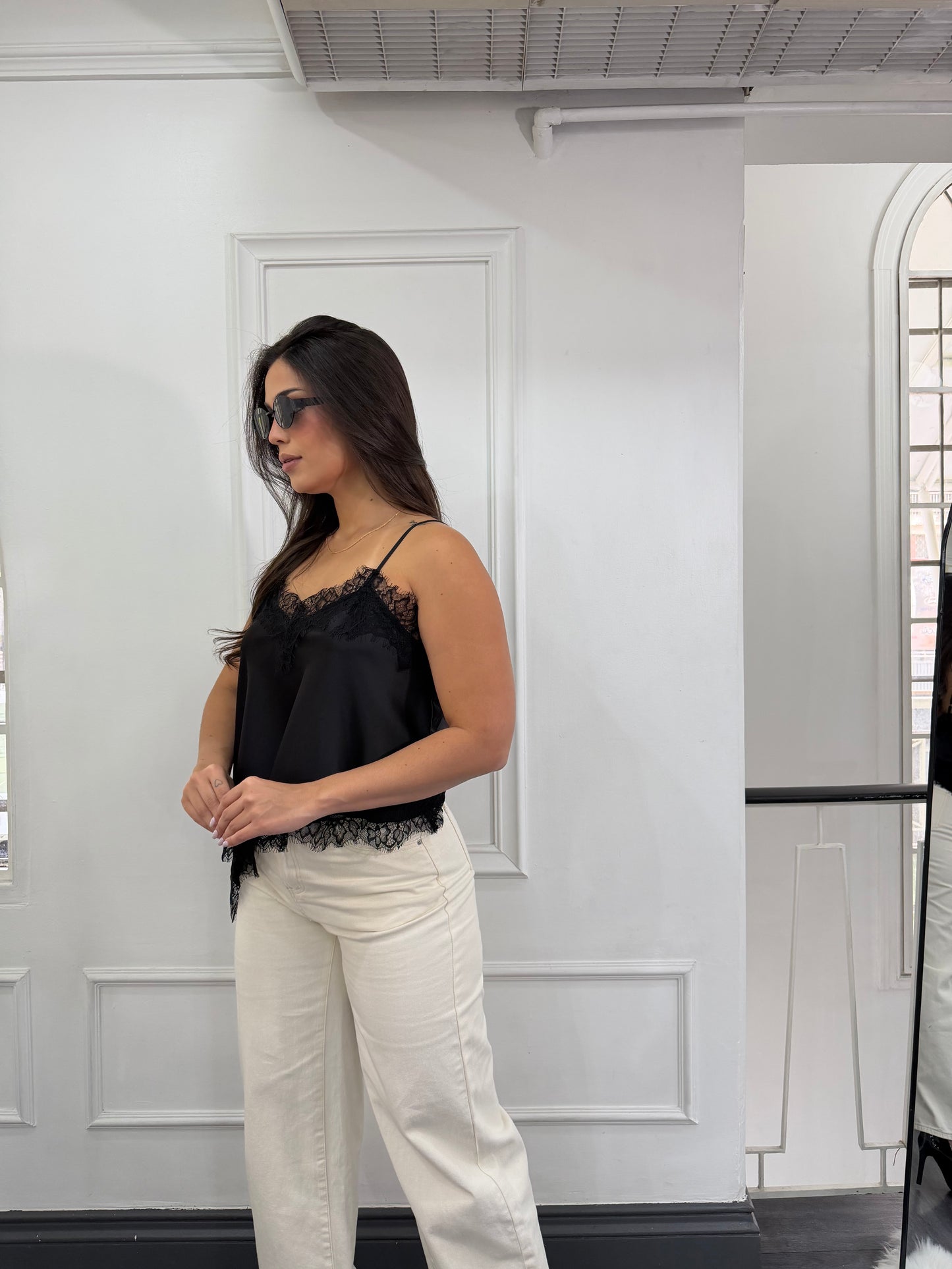 Blusa satinada asimétrica