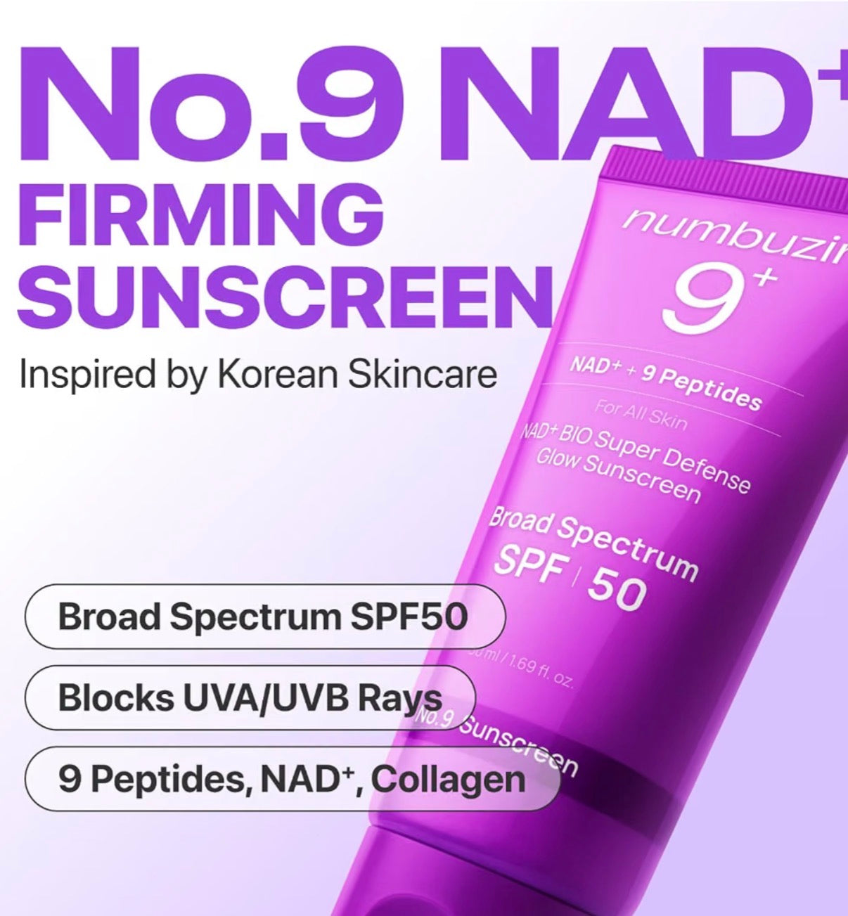 Numbuzin 9+ NAD+ Peptides Dewy Sun Essence (SPF 50+ PA++++)