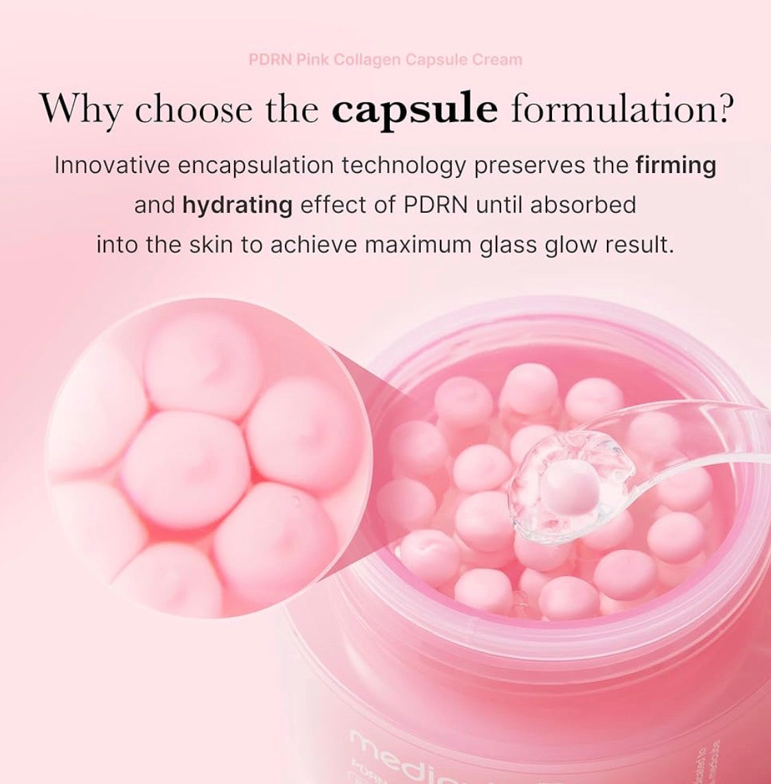Medicube Salmon DNA PDRN Crema de cápsula de colágeno rosa e hidratante facial