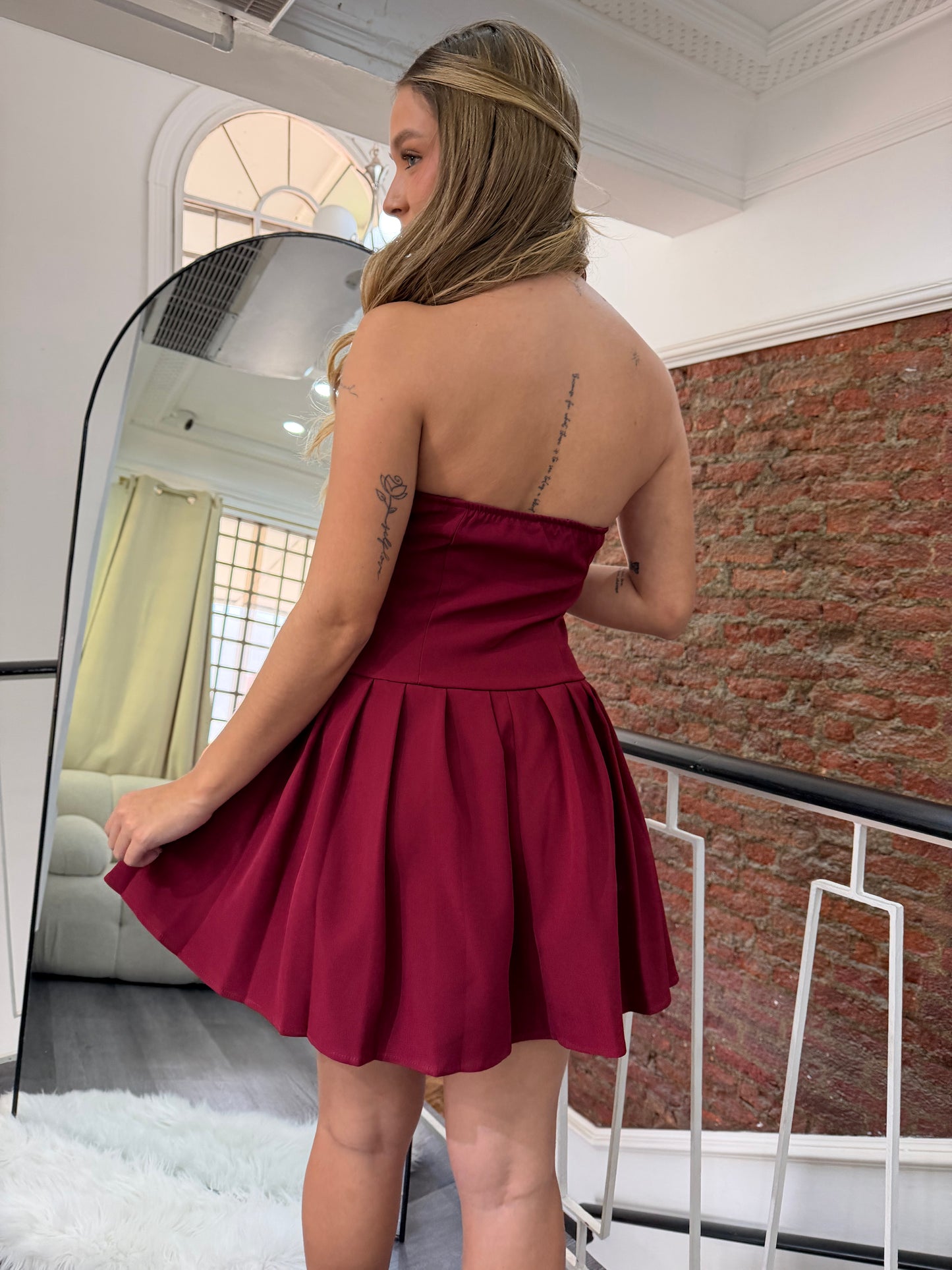 Vestido halter botones