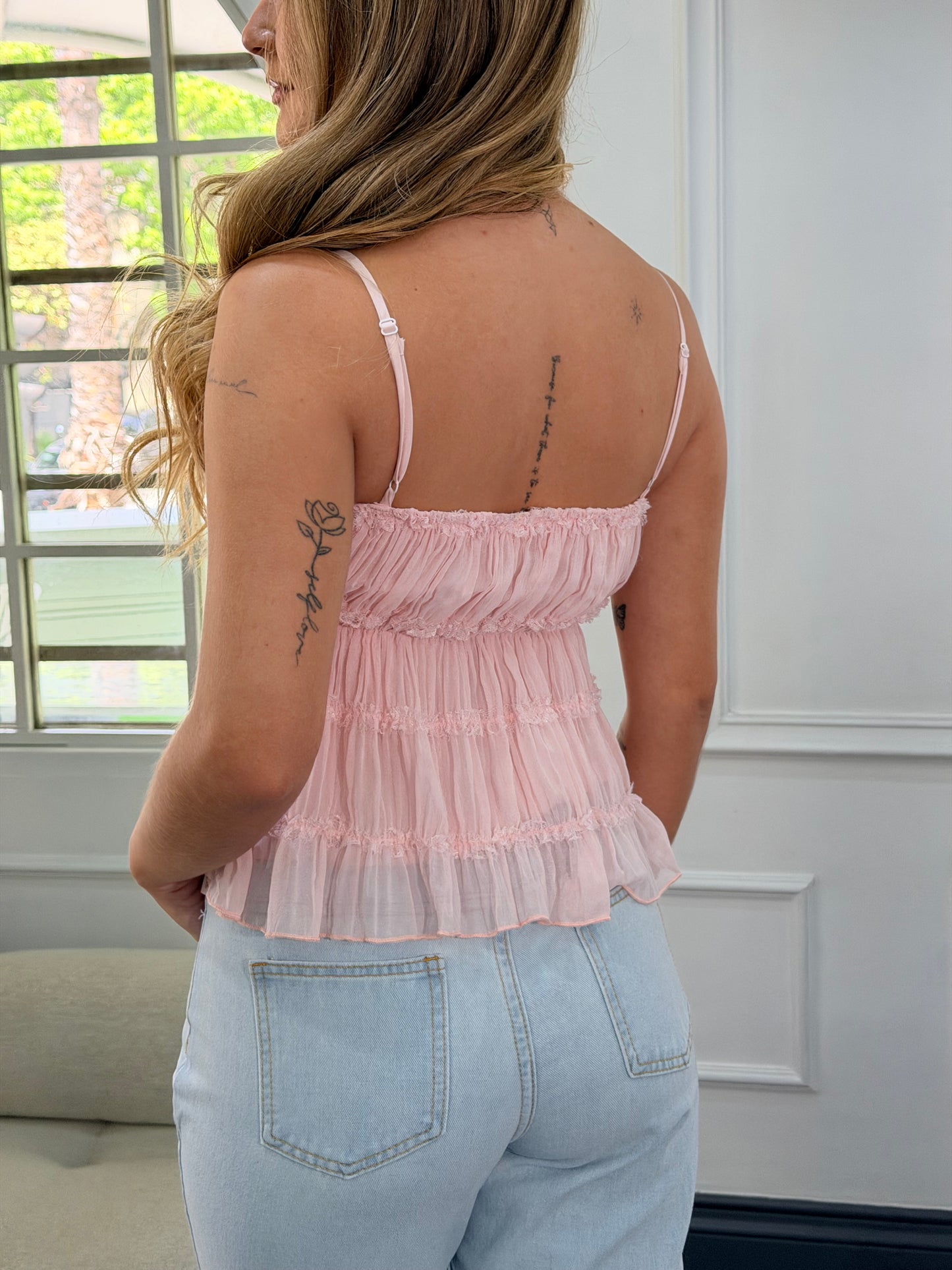 Blusa capas rosada