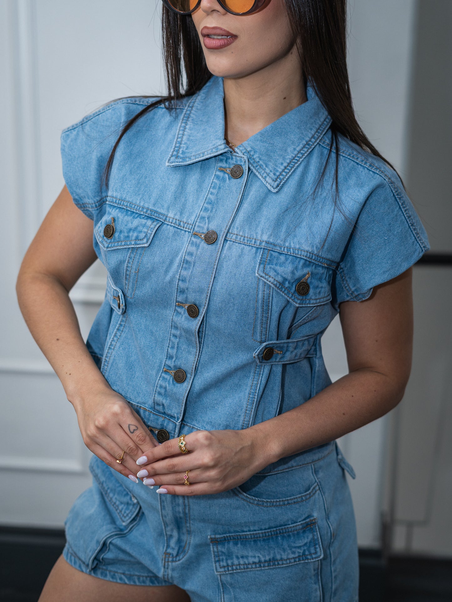 Conjunto denim cargo