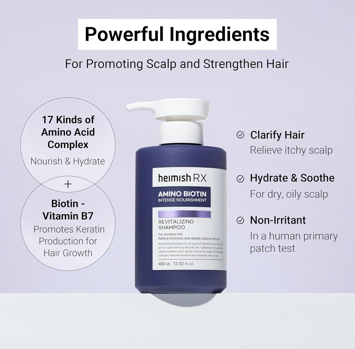 HEIMISH RX Amino Biotin Champú revitalizante