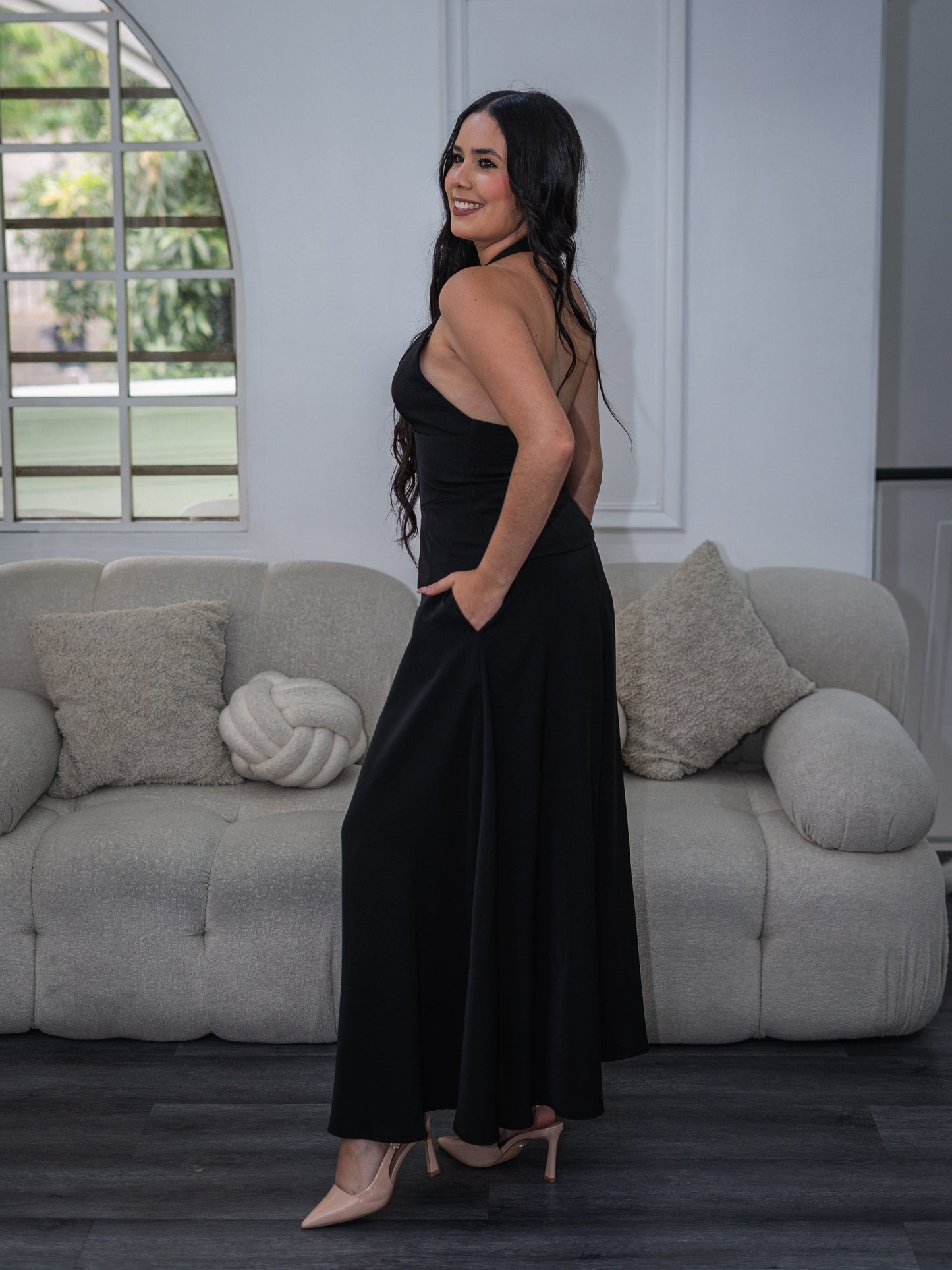Maxi falda con bolsillos