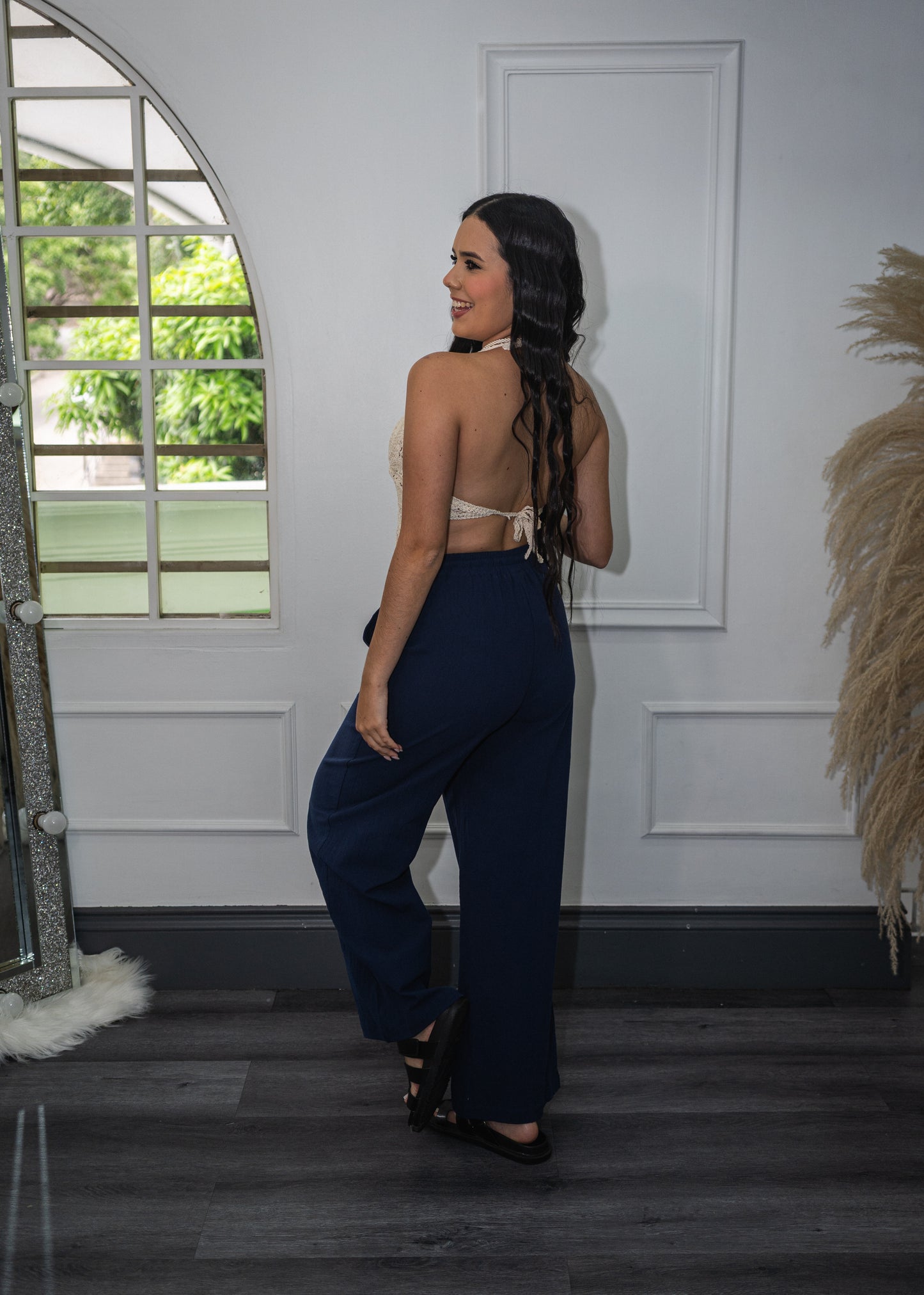 Pantalón de lino azul