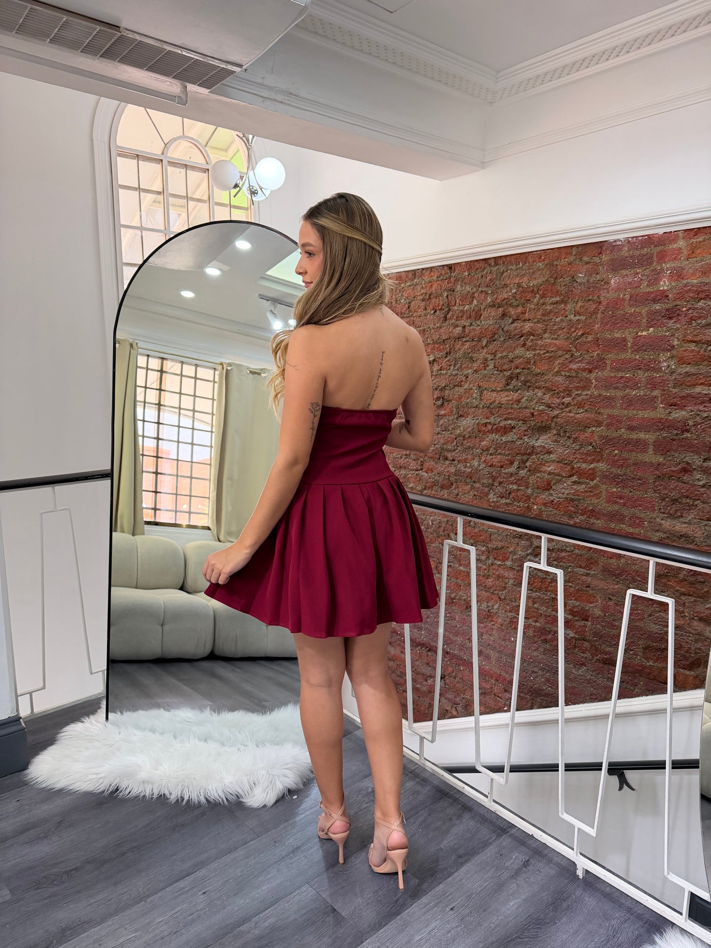 Vestido halter botones