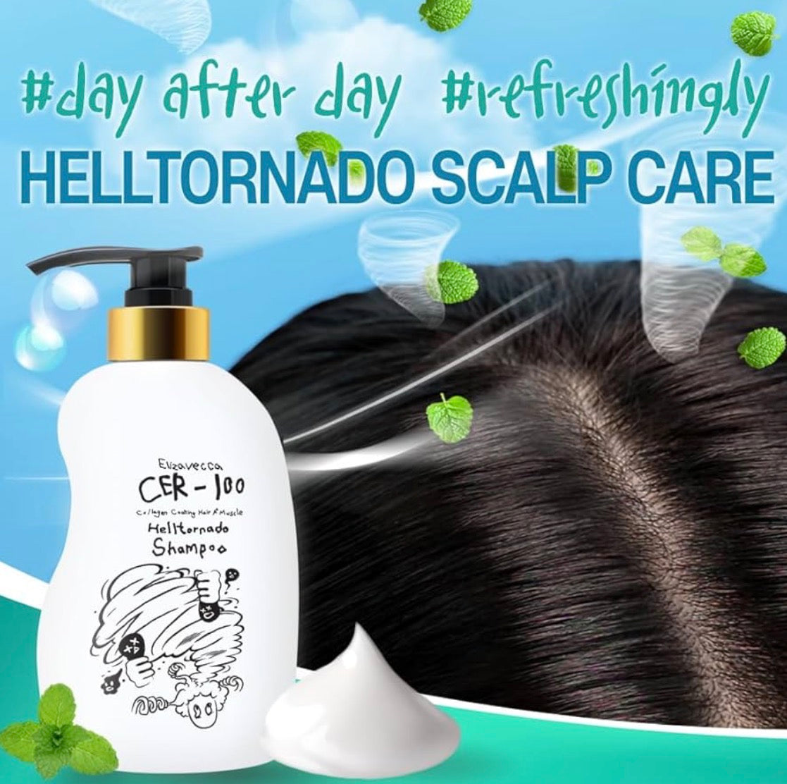Elizavecca CER-100 Recubrimiento de colágeno para cabello A+ Muscle Hell-Tornado Shampoo