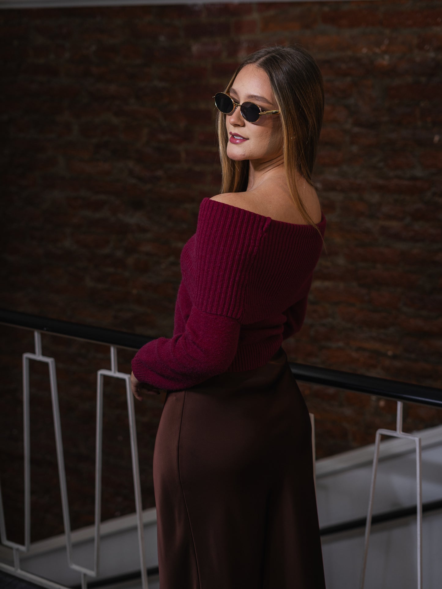 Falda satinada maxi