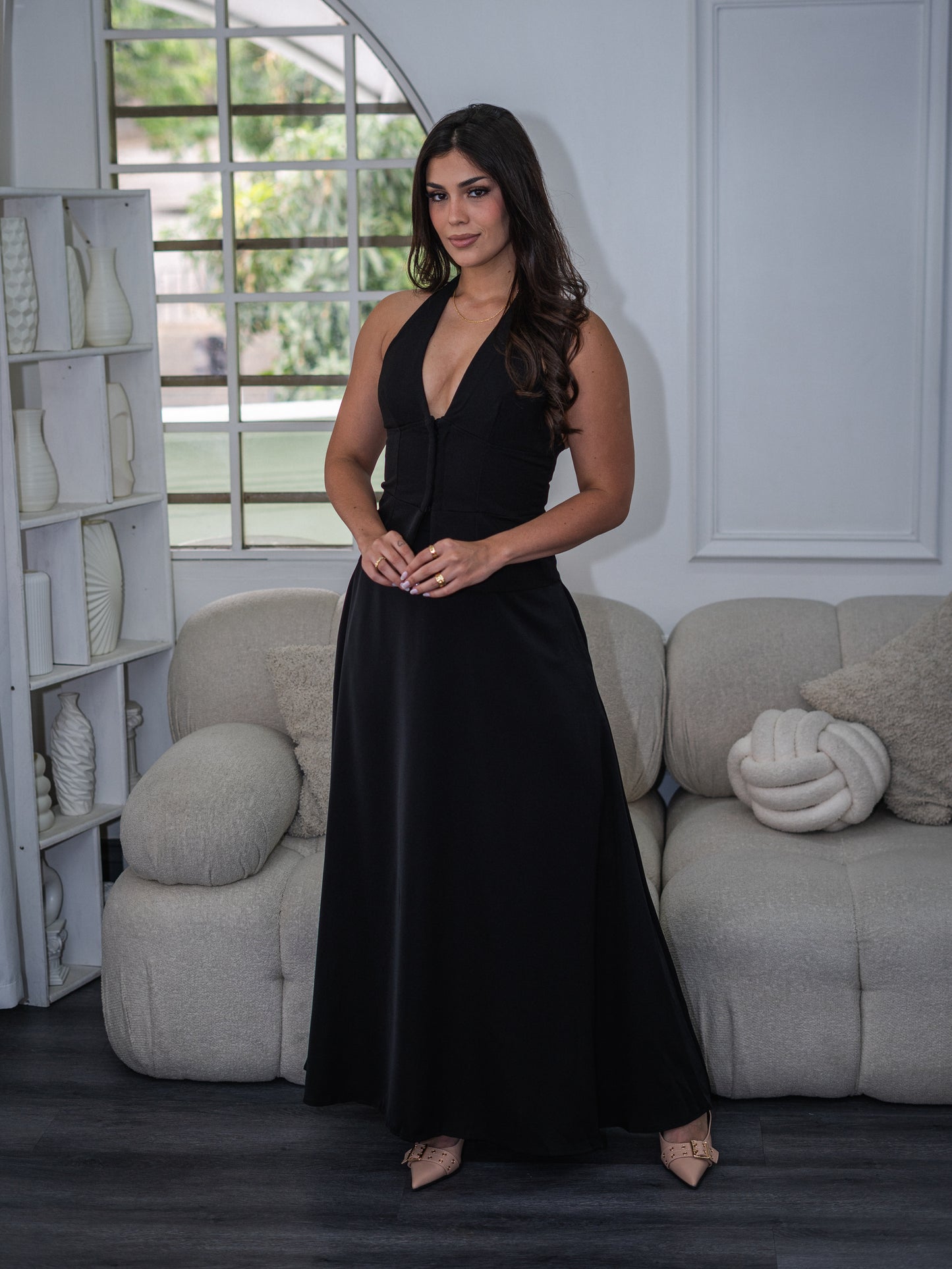 Maxi falda con bolsillos