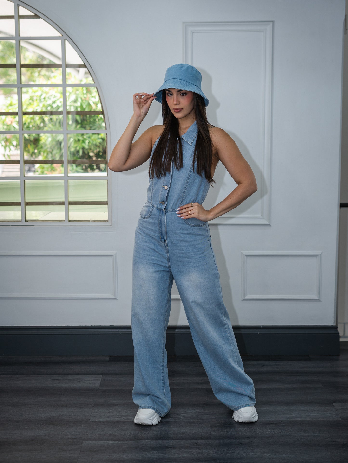 Jumpsuit denim escotado