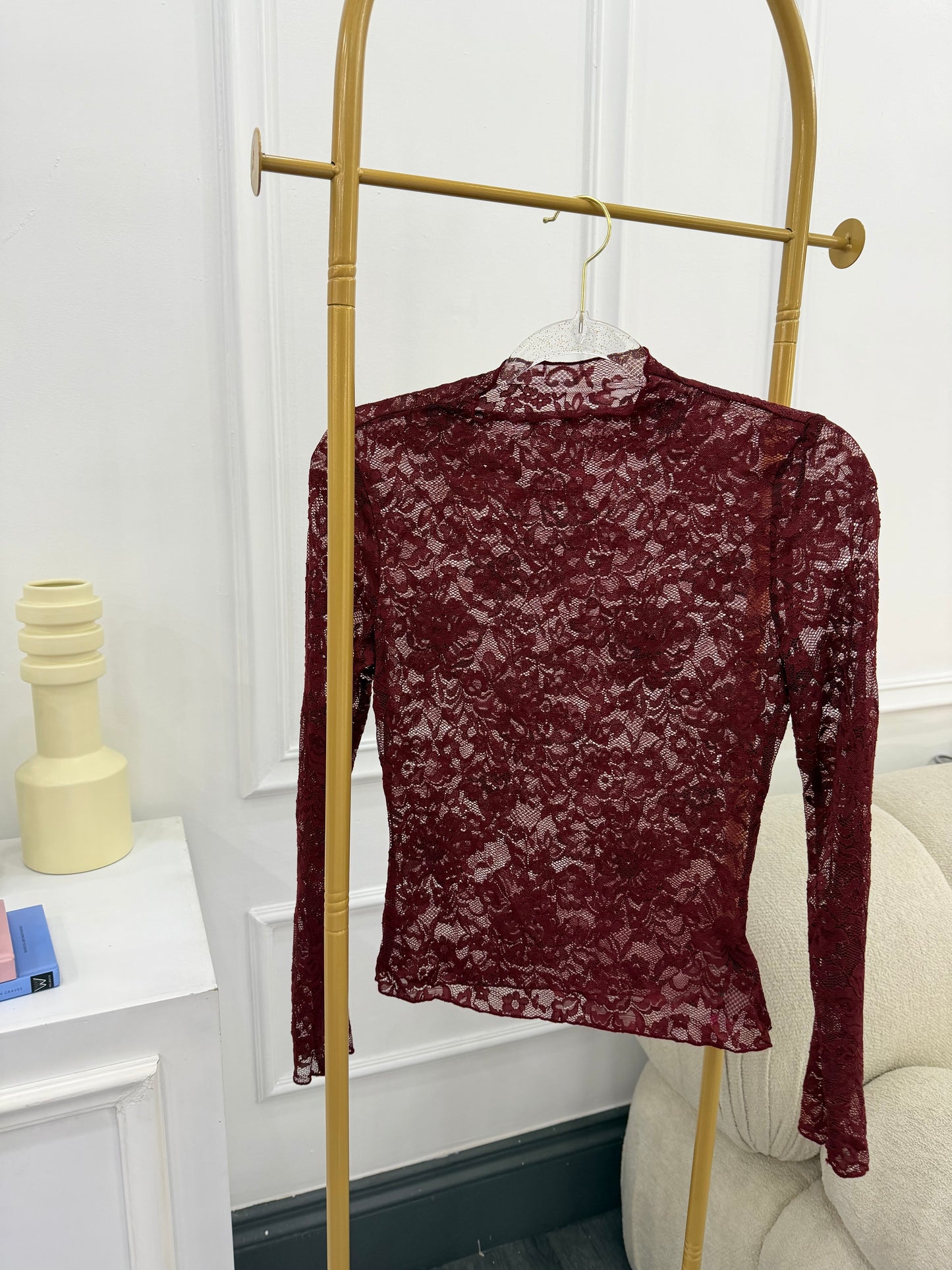 Blusas encaje unicolor
