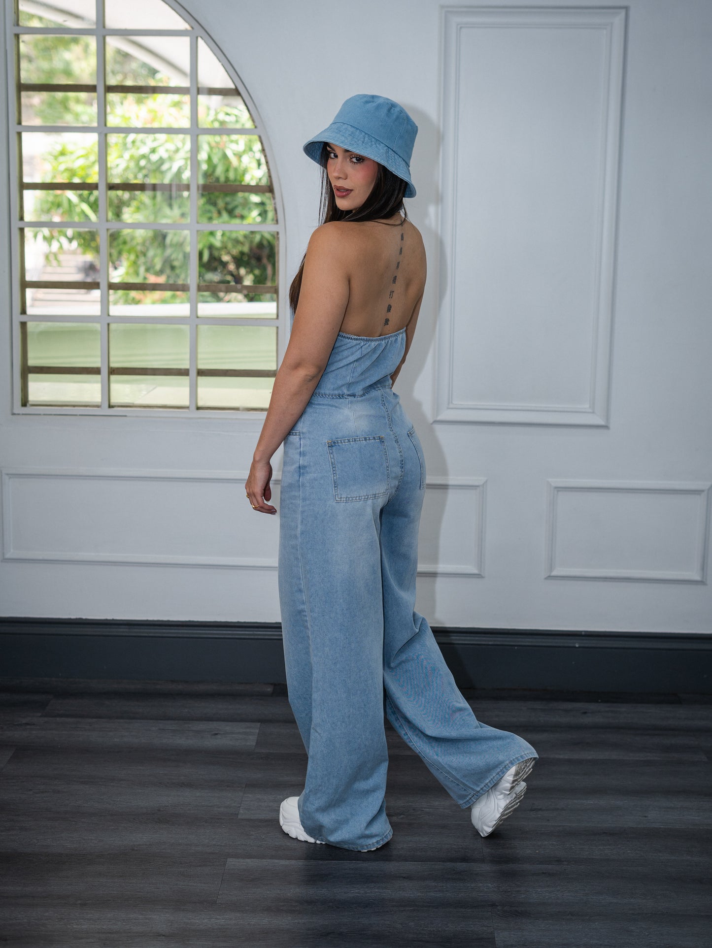 Jumpsuit denim escotado