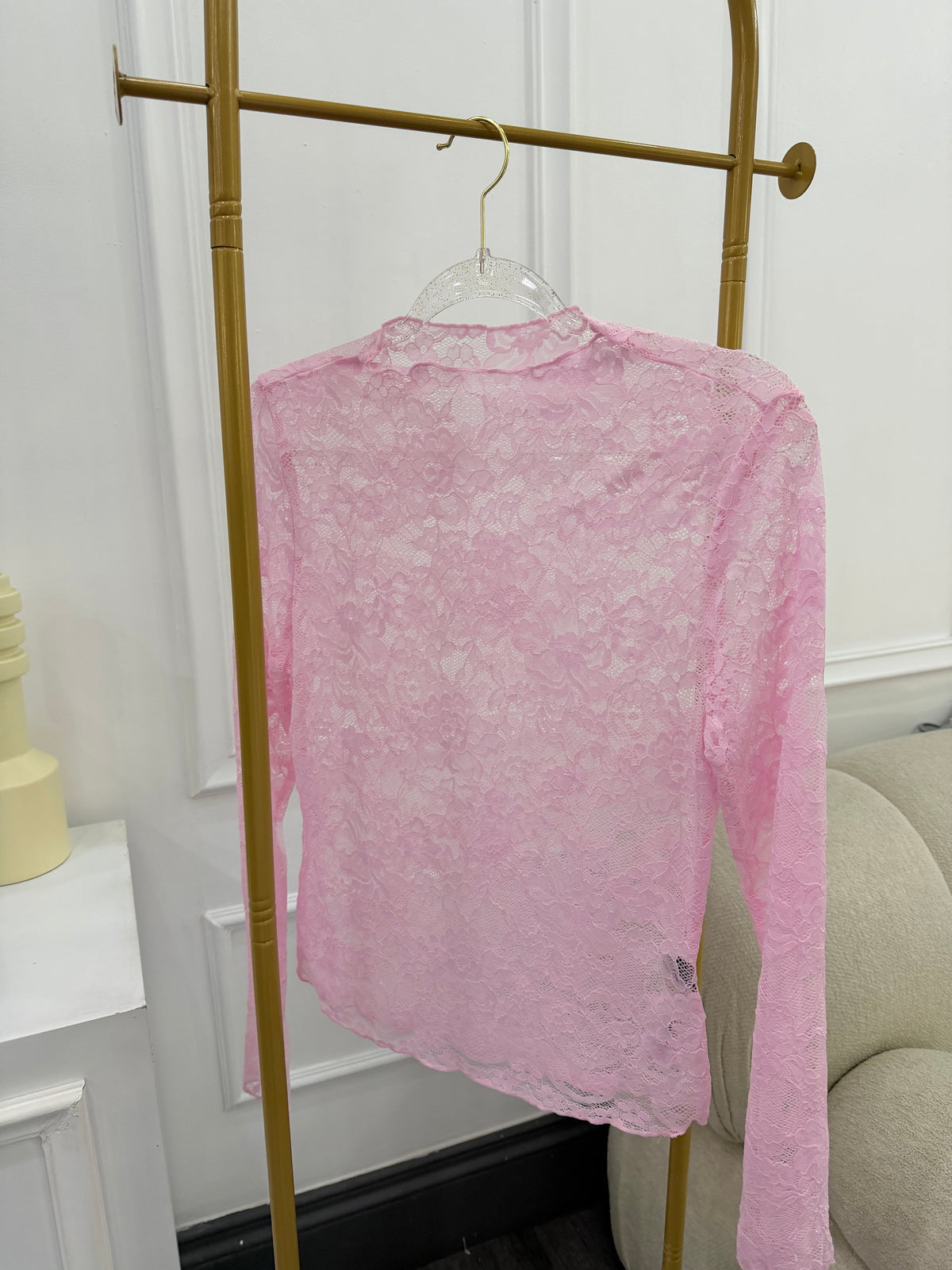 Blusas encaje unicolor