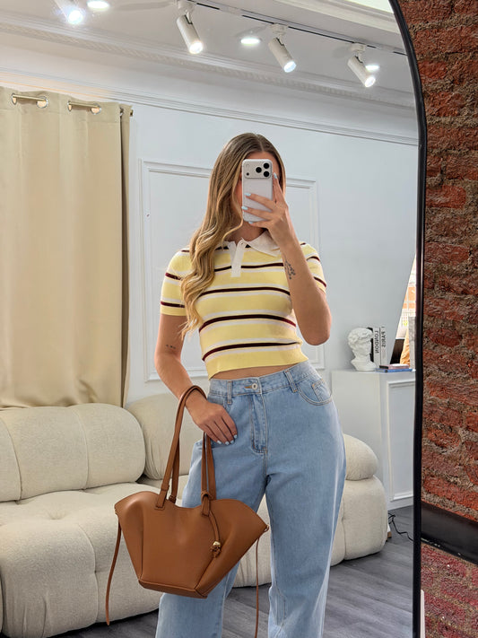 Crop franjas cuello V