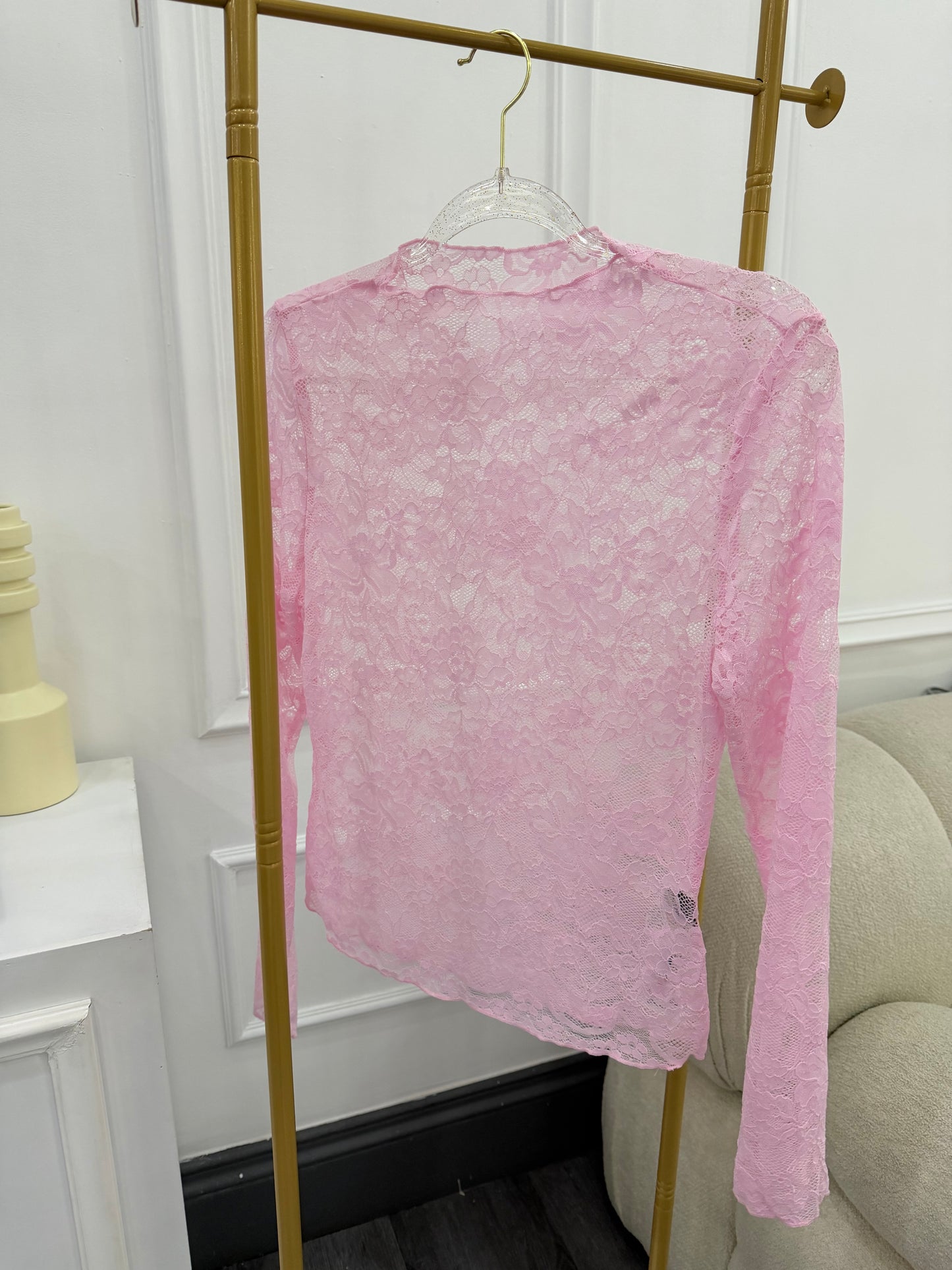 Blusas encaje unicolor