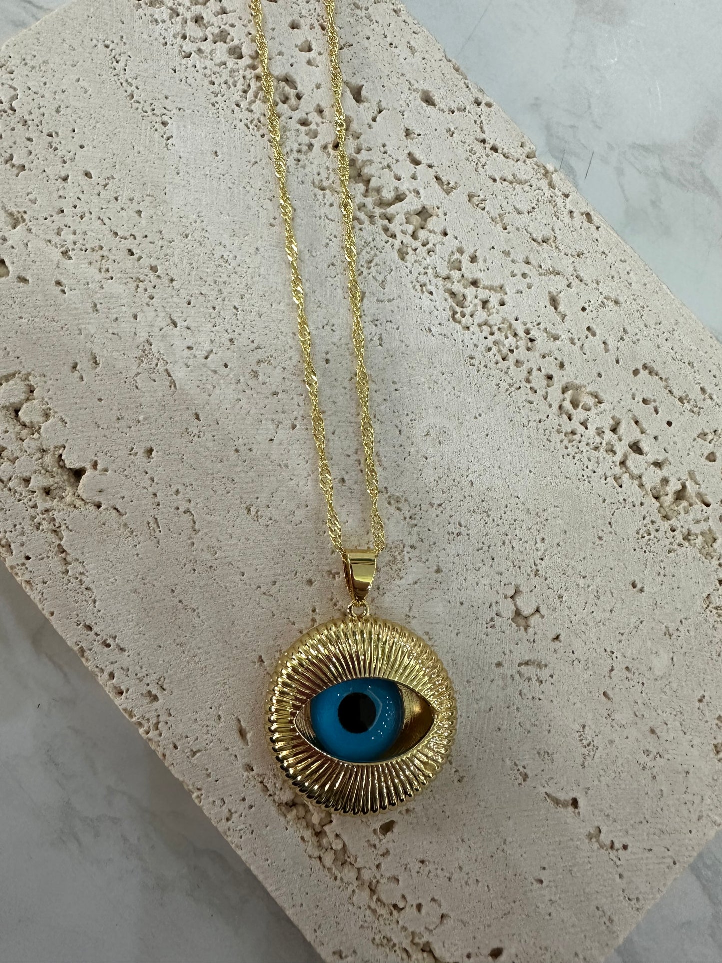 Collar ojo turco dorado
