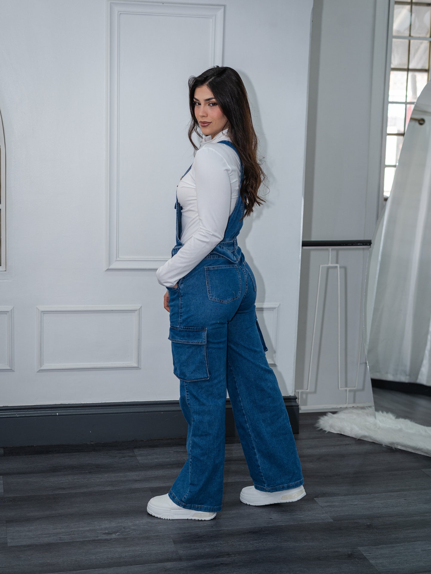 Jumpsuit denim cargo