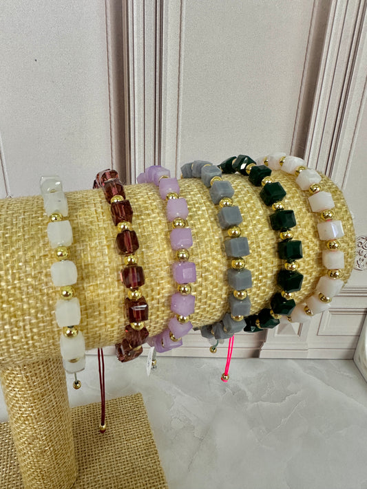 Pulseras piedras ajustables