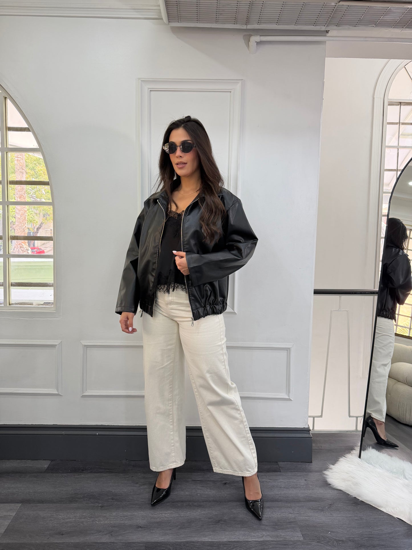 Blusa satinada asimétrica