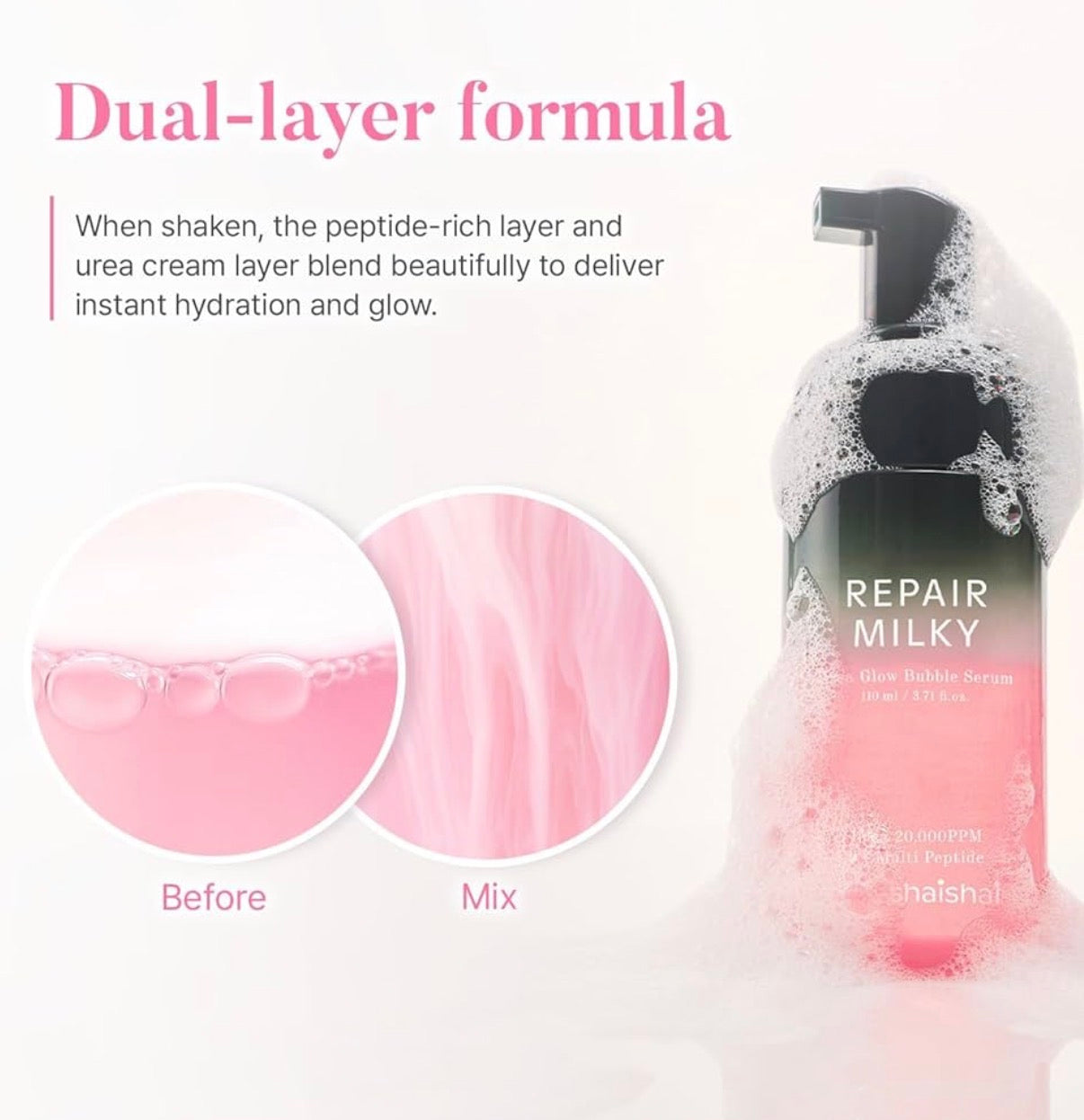 Shaishaishai Repair Milky Urea Glow Bubble Serum