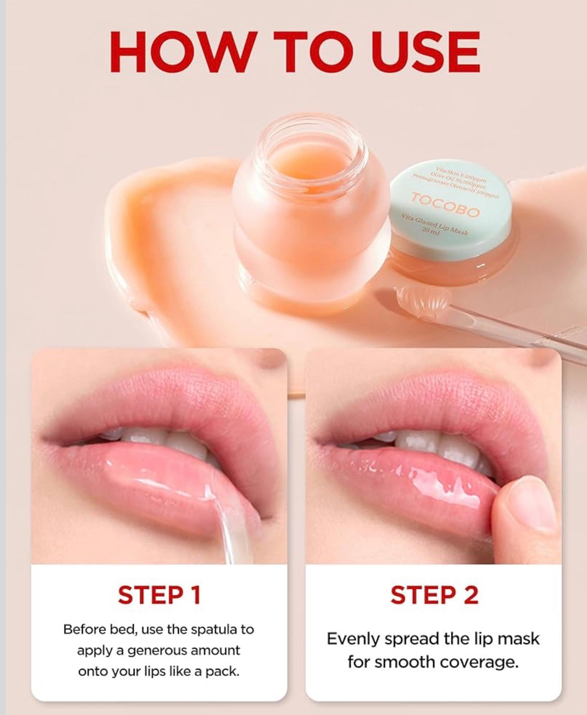 TOCOBO Vita Glazed Lip Mask -Exfoliante labial vegano