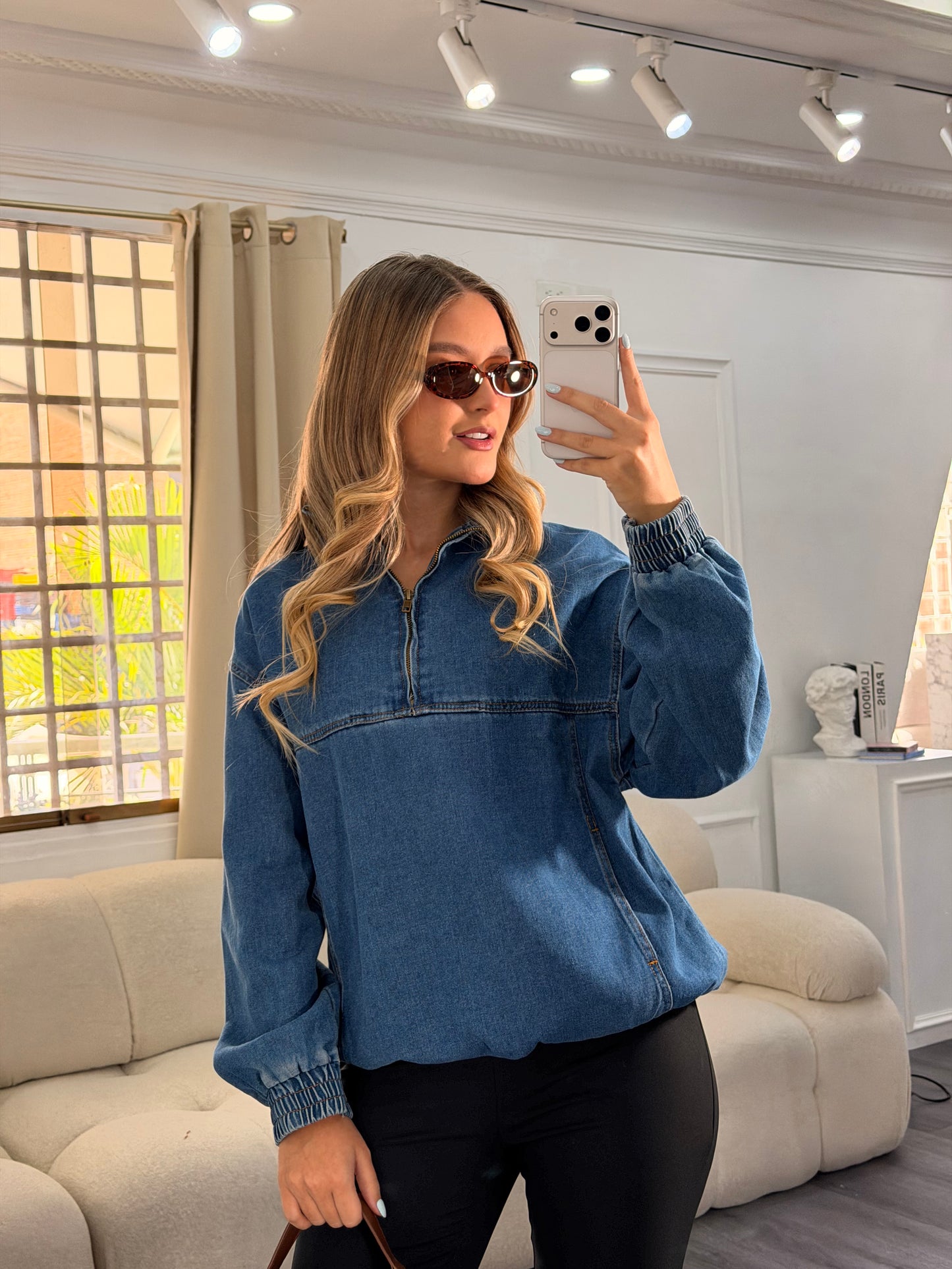 Jacket Denim cuello V