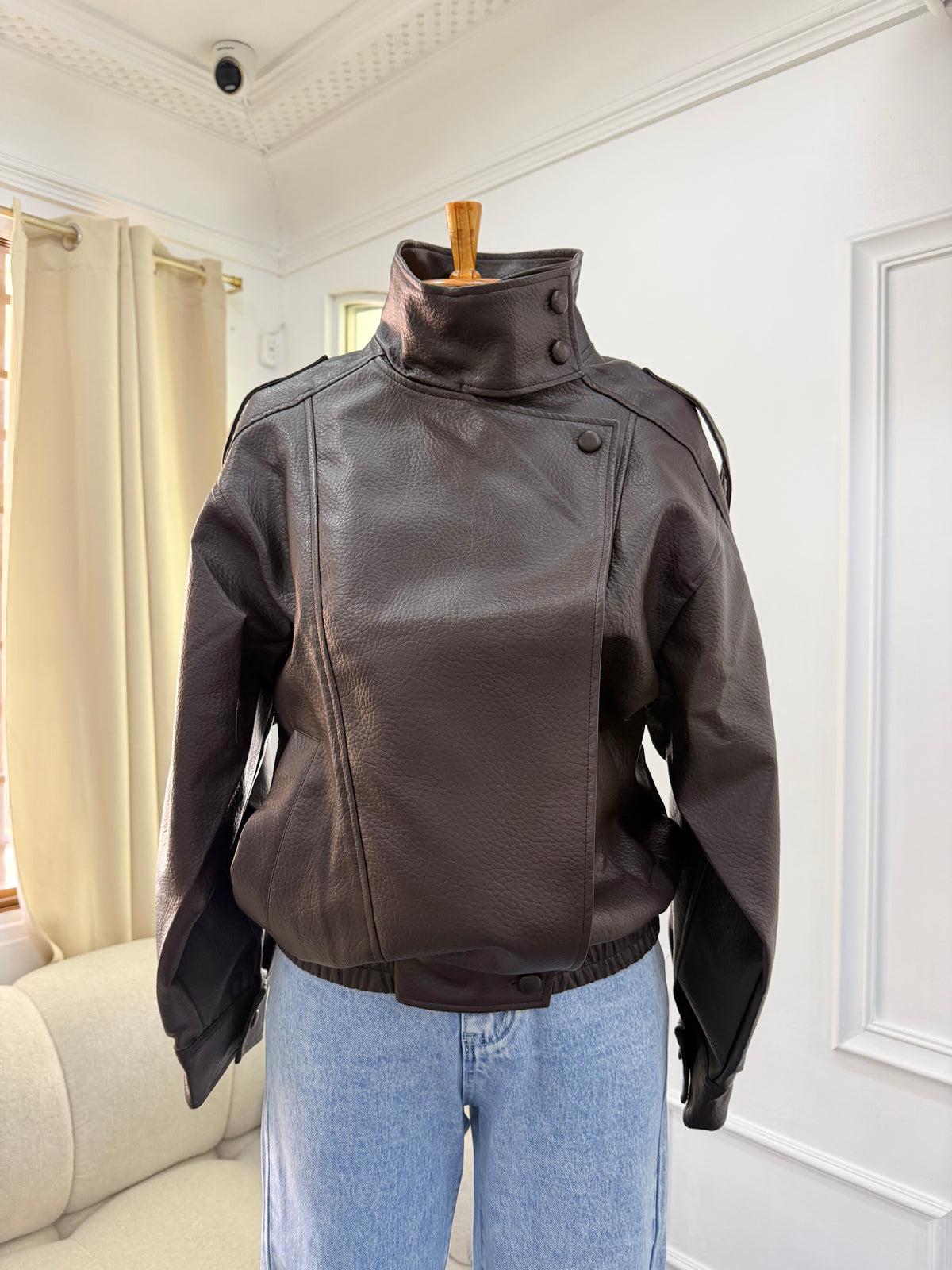 Leather jacket café