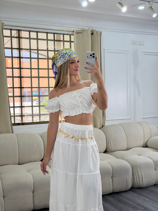 Conjunto bohemio blanco